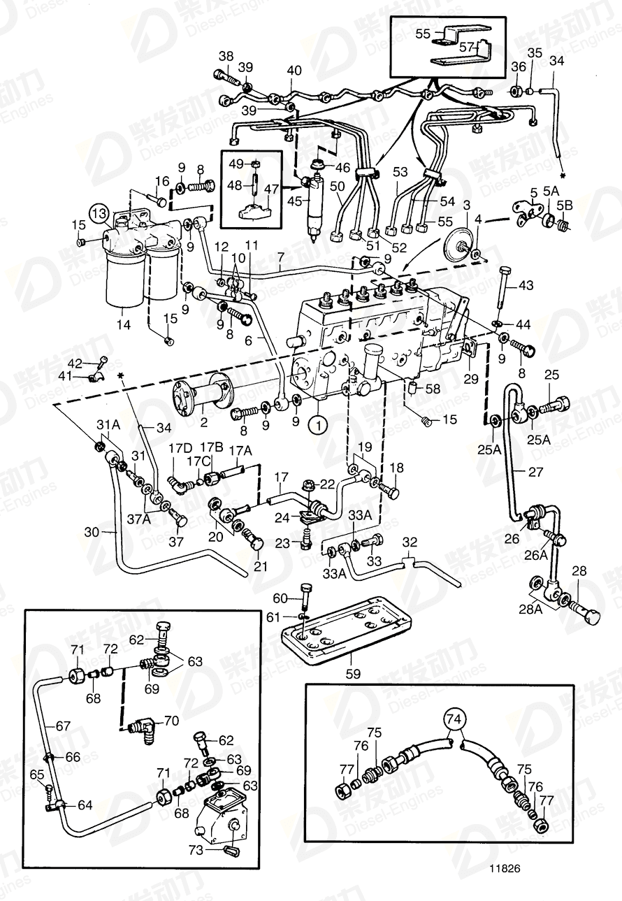 VOLVO Injection pump 3803692 Drawing VOLVO Injection pump 3803692 Drawing